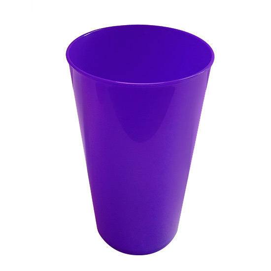 Стакан пластиковый многоразовый (прочный, крепкий, с толстыми стенками) 700мл 15см 43г - фиолетовый